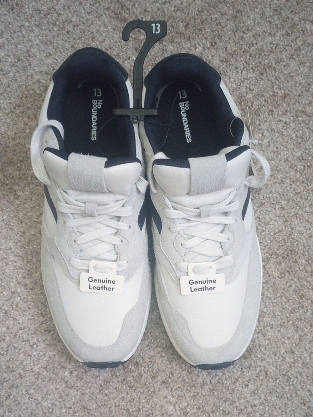 No Boundaries Gray and Navy Blue Men's Leather Sneakers